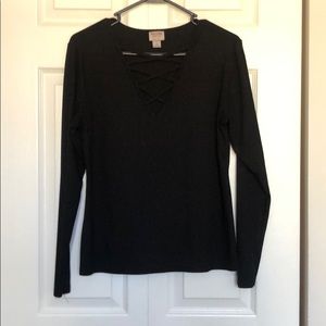 Black long sleeve top